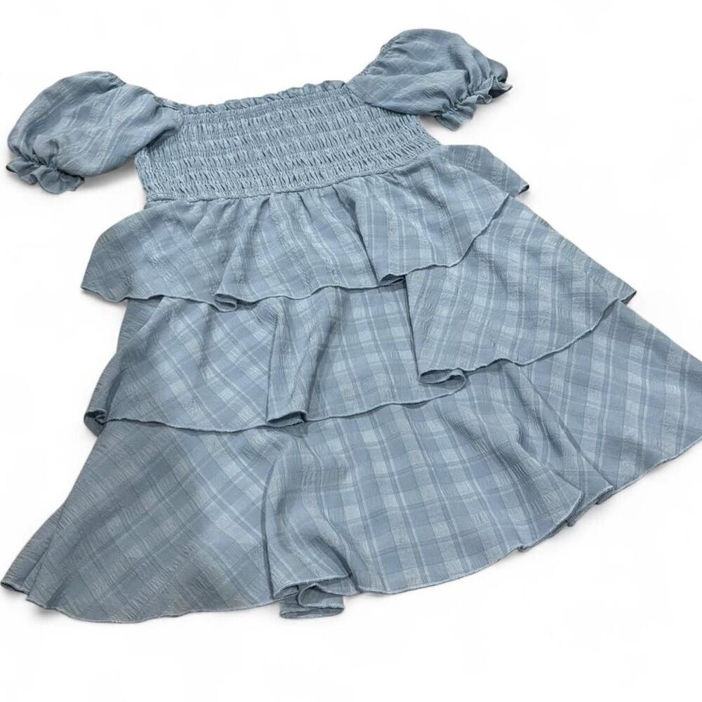 Blue Ruffle Dress - Picture 2 of 7
